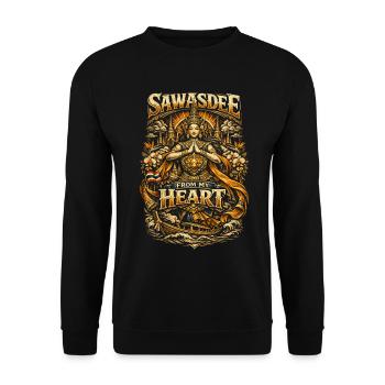 Thailand Thai Pride Sawasdee From My Heart - Unisex Pullover - Schwarz - Vorne - Alina (178cm) & Michal (187cm)