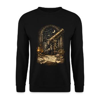 Astronomy Astronomer - Unisex Sweatshirt - black - Front - Alina (178cm) & Michal (187cm)