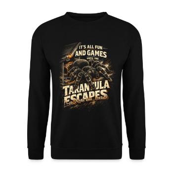 Vogelspinne Until The Tarantula Escapes - Unisex Sweatshirt - black - Front - Alina (178cm) & Michal (187cm)