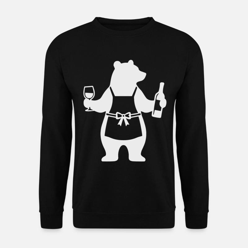 Bär Weinliebhaber - Unisex Pullover - Schwarz