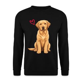 Labrador jaune, Labrador jaune - Sweat-shirt Unisexe - noir - Devant - Alina (178cm) & Michal (187cm)