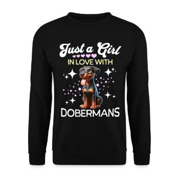 Doberman Girl - Unisex Sweatshirt - black - Front - Alina (178cm) & Michal (187cm)