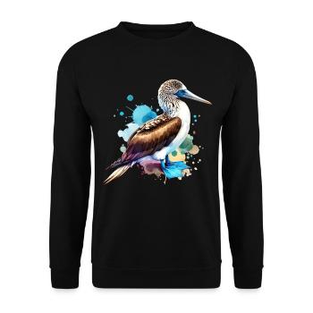 Blue-footed boobies motif - Unisex Sweatshirt - black - Front - Alina (178cm) & Michal (187cm)