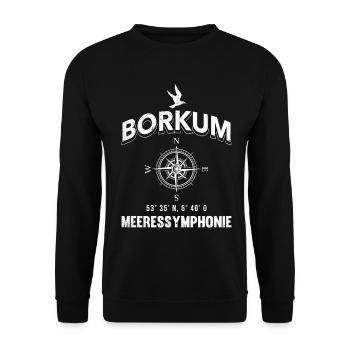 BORKUM MEERES SYMPHONIE Lustiges - Unisex Pullover - Schwarz - Vorne - Alina (178cm) & Michal (187cm)