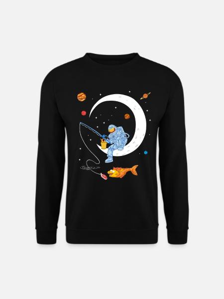 Chemise spatiale de pêche d’astronaute - Sweat-shirt Unisexe - noir