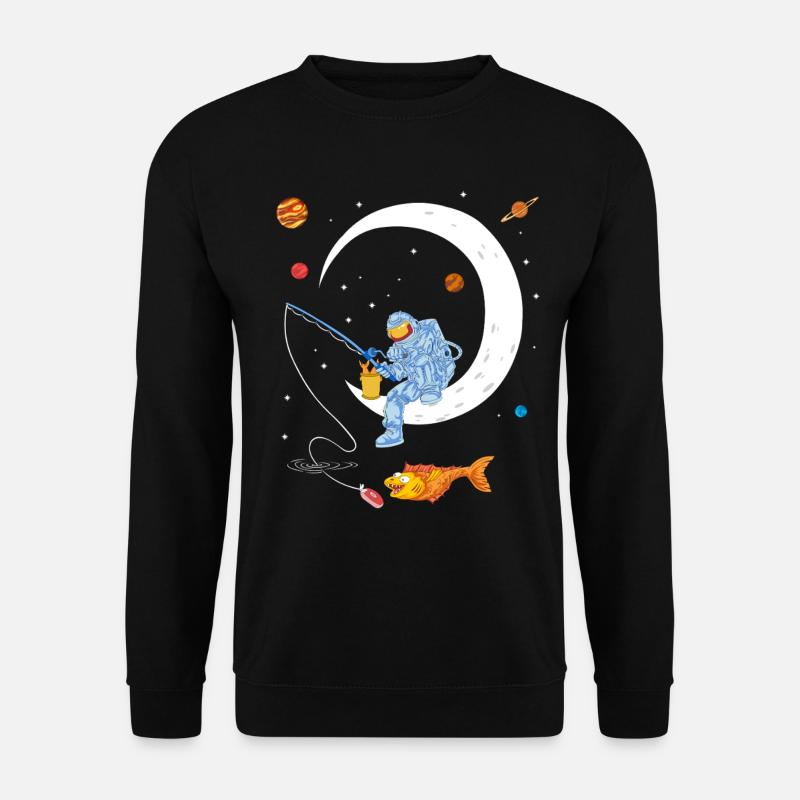 Chemise spatiale de pêche d’astronaute - Sweat-shirt Unisexe - noir