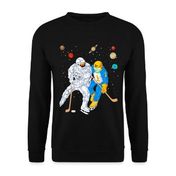 Maillot de hockey spatial Astronaut Alien - Sweat-shirt Unisexe - noir - Devant - Alina (178cm) & Michal (187cm)