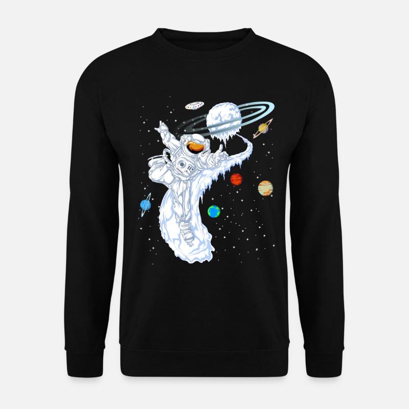 Astronauten-Skiplaneten-Shirt - Unisex Pullover - Schwarz