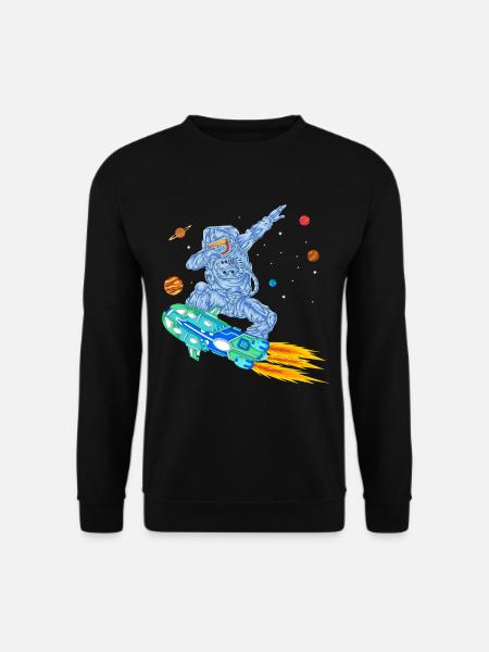 Astronaut Hoverboard Space Shirt - Unisex Sweatshirt - black