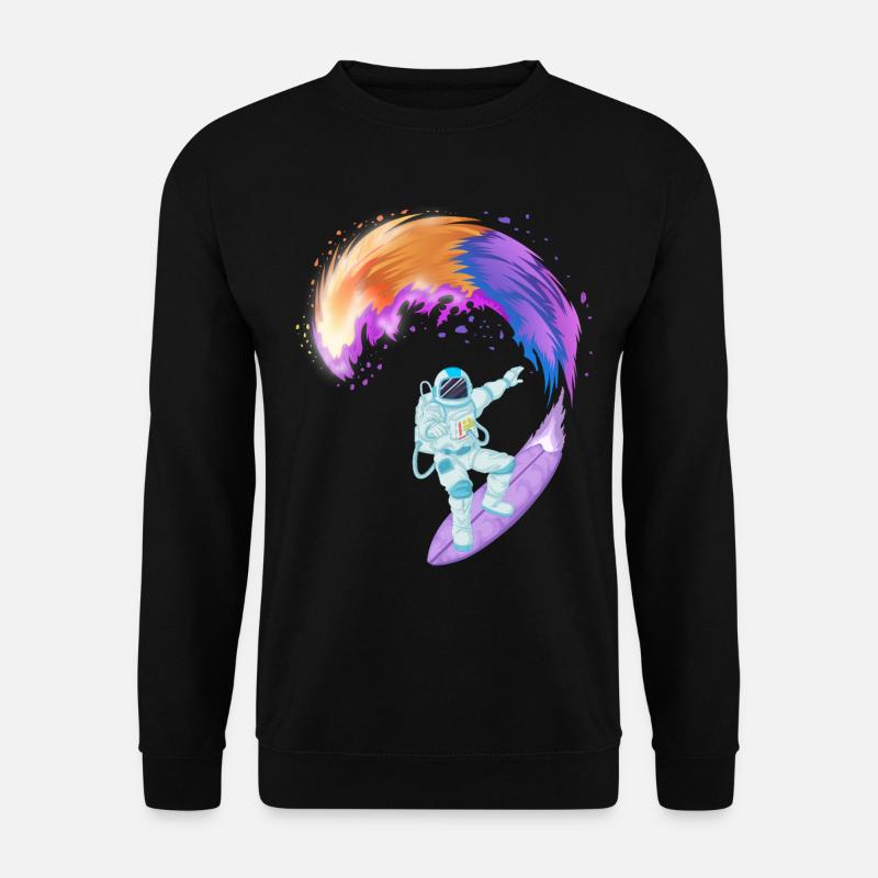 Astronauten-Surf-Raum-Shirt - Unisex Pullover - Schwarz