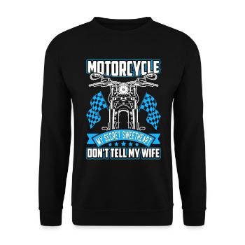 Motorcycle my secret treasure. Not my wife - Unisex Sweatshirt - black - Front - Alina (178cm) & Michal (187cm)
