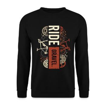 Ride Gravel Bike Adventure Bike - Unisex Sweatshirt - black - Front - Alina (178cm) & Michal (187cm)