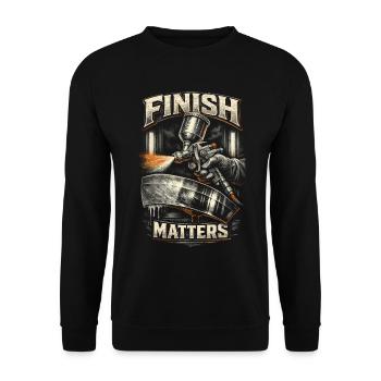 Vehicle Painter Car Painter Finish Matters - Unisex Sweatshirt - black - Front - Alina (178cm) & Michal (187cm)