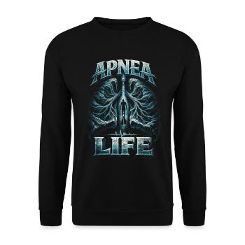 Freediving Freediving Apnea Life - Unisex Sweatshirt - black - Front - Alina (178cm) & Michal (187cm)