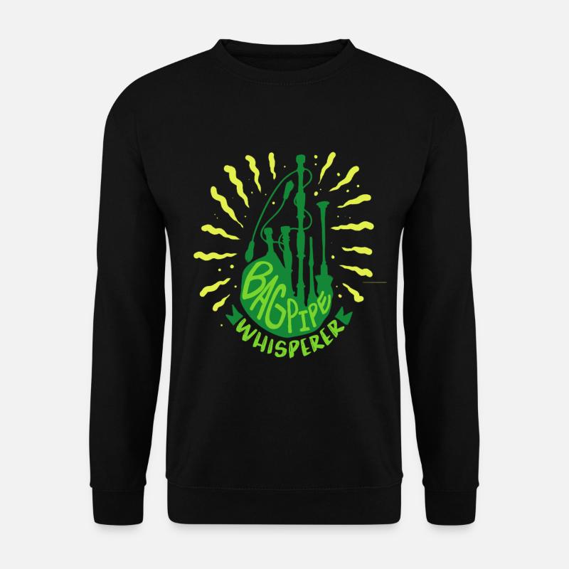 Dudelsack Dudelsackspieler Bagpipe Whisperer - Unisex Pullover - Schwarz