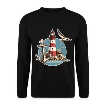 Leuchtturm - Unisex Pullover - Schwarz - Vorne - Alina (178cm) & Michal (187cm)