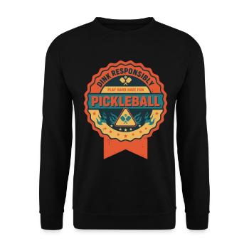 Pickleball Dink Responsibly Play Hard Have Fun - Unisex Sweatshirt - black - Front - Alina (178cm) & Michal (187cm)