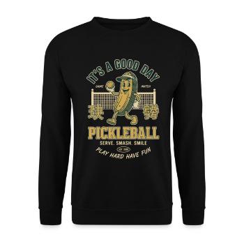 Pickleball C’est une bonne journée Joueur drôle Pickleball - Sweat-shirt Unisexe - noir - Devant - Alina (178cm) & Michal (187cm)