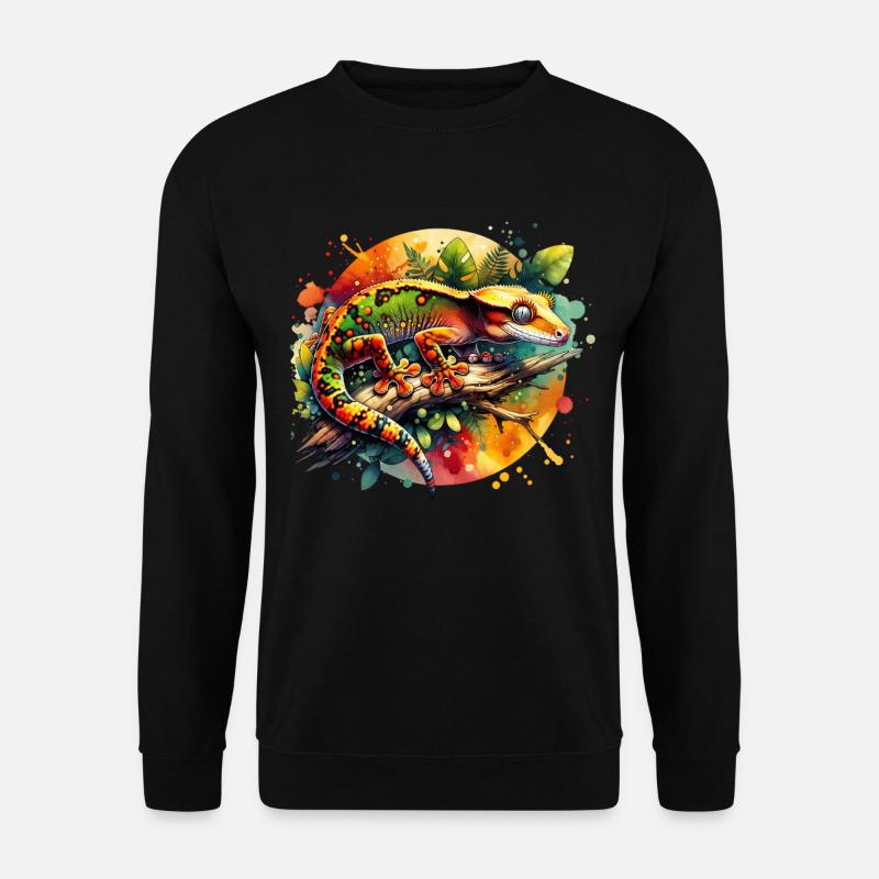 Kronengecko Geschenk - Unisex Pullover - Schwarz