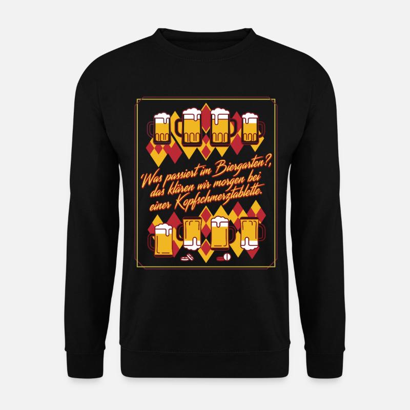Biergarten Kater Humor - Unisex Pullover - Schwarz
