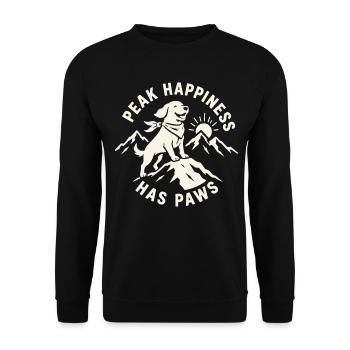 Peak Happiness Has Paws Dog Hiking Design - Unisex Sweatshirt - black - Front - Alina (178cm) & Michal (187cm)