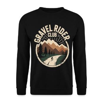 Mountain Bike Gravel Club Outdoor Shirt - Unisex Sweatshirt - black - Front - Alina (178cm) & Michal (187cm)