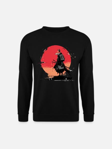 Fox Samurai at Sunset - Unisex Sweatshirt - black