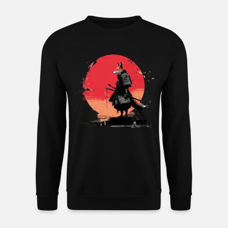 Fox Samurai au coucher du soleil - Sweat-shirt Unisexe - noir