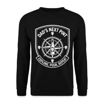 Father's Day Dad's Next Pint Beer - Unisex Sweatshirt - black - Front - Alina (178cm) & Michal (187cm)