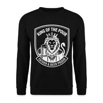 Vatertag Löwe King of the Pour Bier - Sweat-shirt Unisexe - noir - Devant - Alina (178cm) & Michal (187cm)