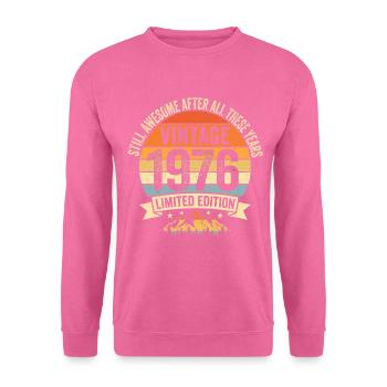 Jahrgang 1976 Retro Geburtstags Design  - Unisex Pullover - Pink - Vorne