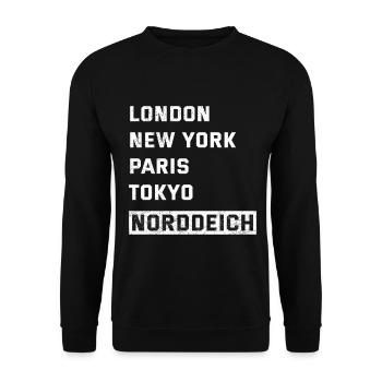 Vacances de la mer du Nord LONDRES, NEW YORK, PARIS NORDDEICH - Sweat-shirt Unisexe - noir - Devant - Alina (178cm) & Michal (187cm)