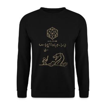 D20 Dice Probability Shirt RPG Nerd Math Fantasy - Unisex Sweatshirt - black - Front - Alina (178cm) & Michal (187cm)
