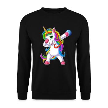 Chemise drôle de bowling licorne - Sweat-shirt Unisexe - noir - Devant - Alina (178cm) & Michal (187cm)