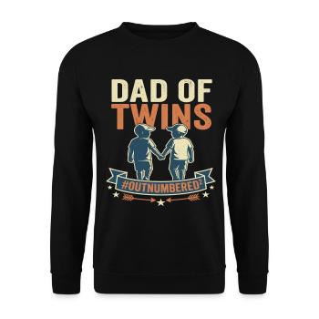 Dad Of Twins Twins Father Kids - Unisex Sweatshirt - black - Front - Alina (178cm) & Michal (187cm)