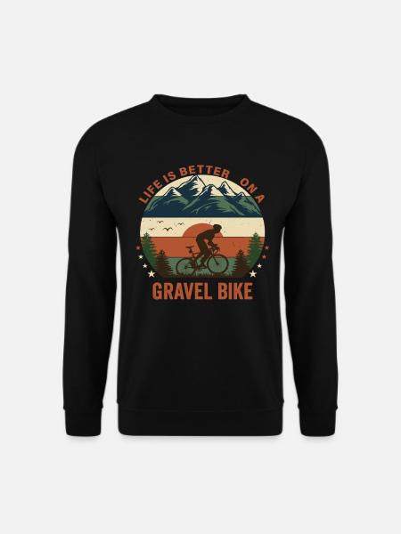 Livet er bedre gruscykel Cykelnatur - Unisex sweater - sort