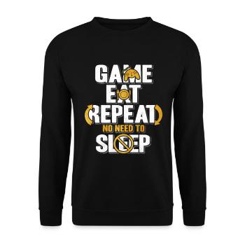 Game Eat Repeat – No Sleep Gamer - Unisex Sweatshirt - black - Front - Alina (178cm) & Michal (187cm)
