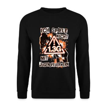 Pyro Feuerwerk Pyrotechniker - Unisex Pullover - Schwarz - Vorne - Alina (178cm) & Michal (187cm)