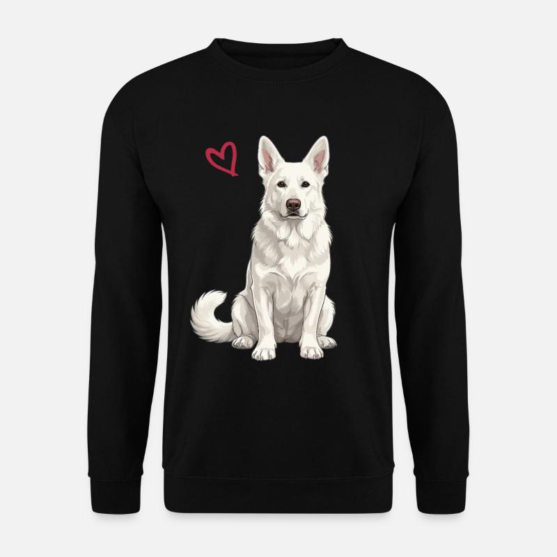 White German Shepherd, White Shepherd - Unisex Sweatshirt - black