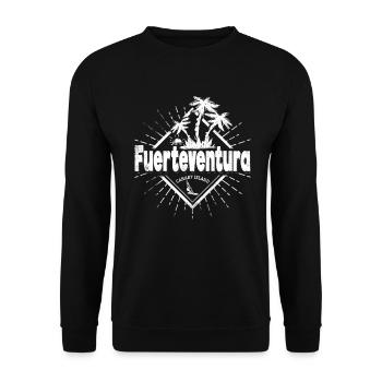 Souvenir rétro des îles Canaries de Fuerteventura - Sweat-shirt Unisexe - noir - Devant - Alina (178cm) & Michal (187cm)