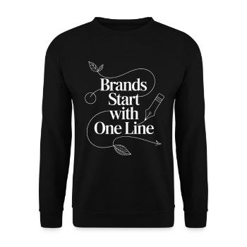 Logo Designer Brands Start With Graphic Designer - Unisex Sweatshirt - black - Front - Alina (178cm) & Michal (187cm)