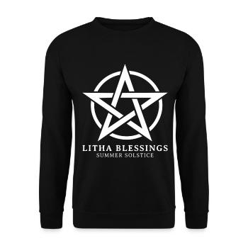 Litha Pagan: Sommersonnenwende, Mittsommer, Mittsommer, Mittsommer. - Unisex Pullover - Schwarz - Vorne - Alina (178cm) & Michal (187cm)