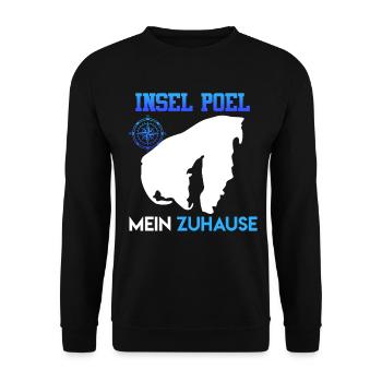 Ostsee INSEL POEL MEIN ZUHAUSE Lustiges - Unisex Pullover - Schwarz - Vorne - Alina (178cm) & Michal (187cm)