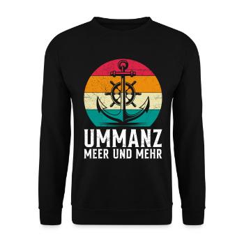 Ostsee Urlaub MEER UND MEHR Lustiges - Unisex Pullover - Schwarz - Vorne - Alina (178cm) & Michal (187cm)