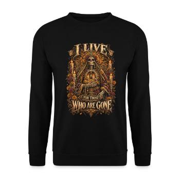 Dia De Los Muertos I Live Fot Those Who Are Gone - Unisex Pullover - Schwarz - Vorne - Alina (178cm) & Michal (187cm)