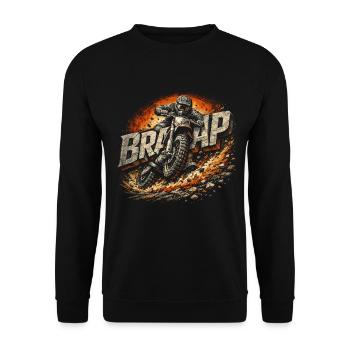 Dirtbike Dirt Bike Motocross Braaap - Unisex Pullover - Schwarz - Vorne - Alina (178cm) & Michal (187cm)