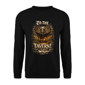 Medieval Festival Medieval Market To The Tavern! - Unisex Sweatshirt - black - Front - Alina (178cm) & Michal (187cm)