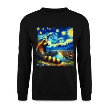 Nasenbär Starry Night - Unisex Pullover - Schwarz - Vorne - Alina (178cm) & Michal (187cm)