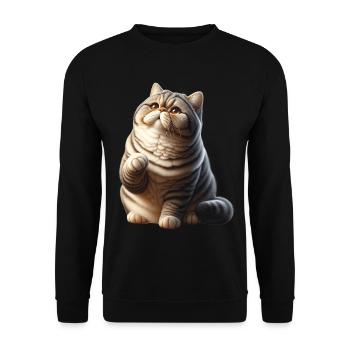 Exotic Shorthair Cat Exotic Shorthair - Unisex Sweatshirt - black - Front - Alina (178cm) & Michal (187cm)