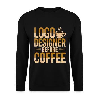 Logo Designer Before Brand Designer Coffee Lover - Unisex Pullover - Schwarz - Vorne - Alina (178cm) & Michal (187cm)
